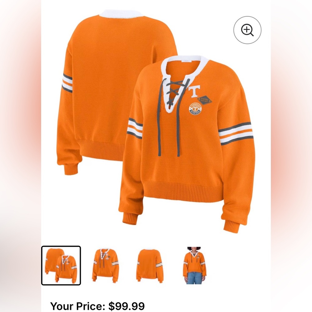 WEAR by Erin Andrews Tennessee Volunteers Lace-Up Sweater NWT M - Picture 9 of 9
